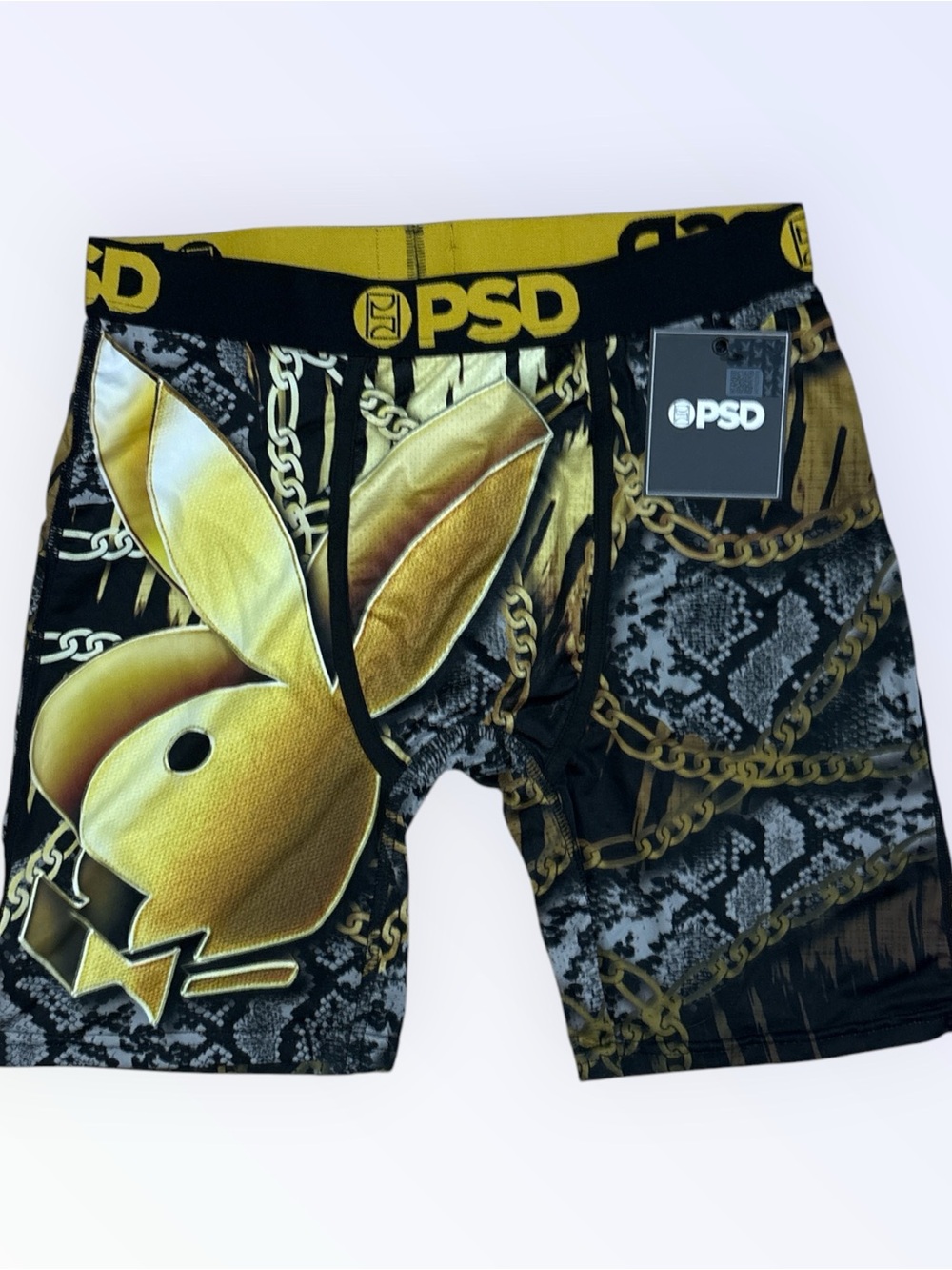 PSD Gold PLAYBOY Bunny-Print Performance Boxer Shorts MEDIUM